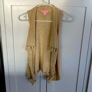 Girls Lilly Pulitzer gold flecked sweater vest size medium (6-7)